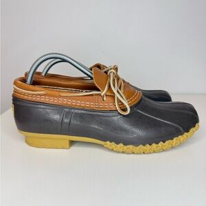 L.L.Bean Boots Brown Tan Leather Rubber Moccs Shoe Rain Mud Style 721893 Men’s 8